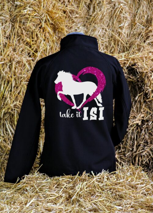 Softshell Jacke GLITZER  <br>"Take it ISI"<br>PERSONALISIERBAR