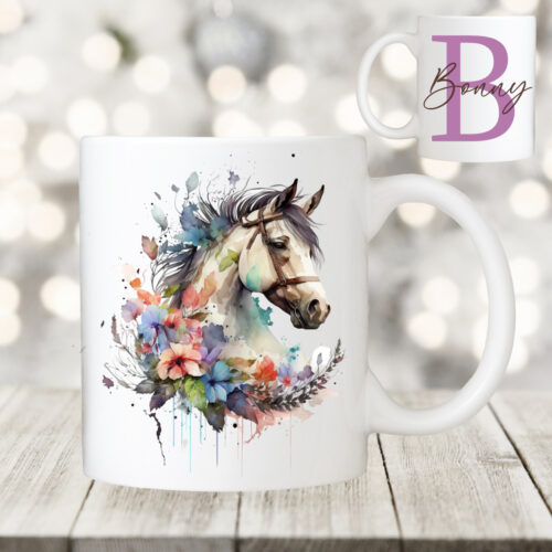 PFERDETASSE<br> "HORSE 3 + WUNSCHNAME" <br> PERSONALISIERT