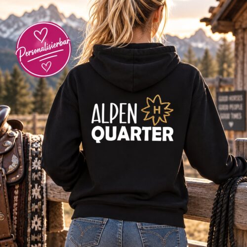 KAPUZENJACKE - GLITZER <BR> "ALPEN QUARTER"<br> PERSONALISIERBAR