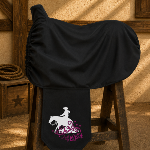 GLITZER<br>SATTELSCHONER SCHWARZ "WESTERN" <br> JUST SAY WOAH COWGIRL <br>FARBAUSWAHL