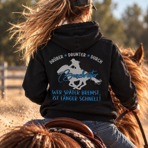 KAPUZENJACKE - GLITZER <BR> "WER SPÄTER BREMST - IST LÄNGER SCHNELL"<br> PERSONALISIERBAR