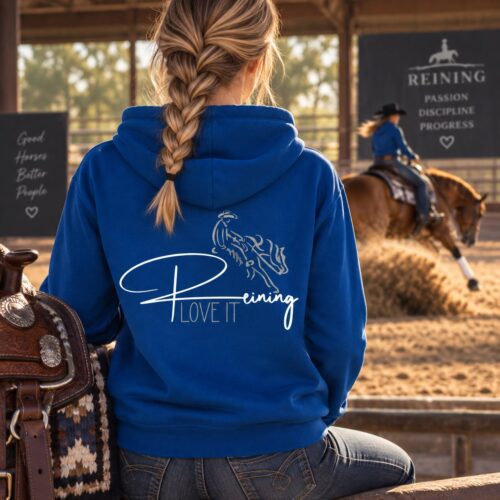 HOODIE - GLITZER <BR> „REINING - LOVE IT" <br> PERSONALISIERBAR