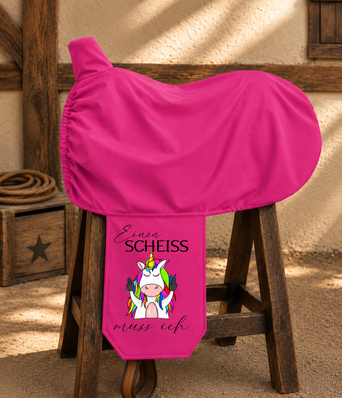 SATTELSCHONER WESTERN <br>"EINEN SCHEISS MUSS ICH"
