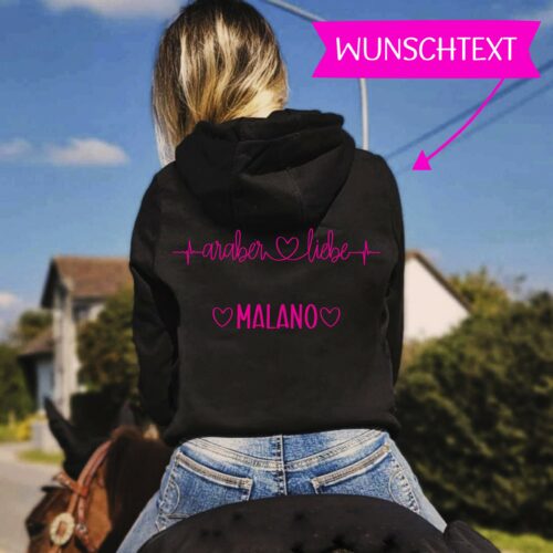 KAPUZENJACKE<BR> "WUNSCHRASSE ...LIEBE"<br> PERSONALISIERBAR