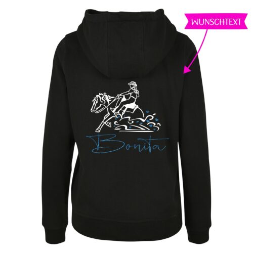 HOODIE - GLITZER <BR> „REININGHORSE HEARTS" <br> PERSONALISIERBAR