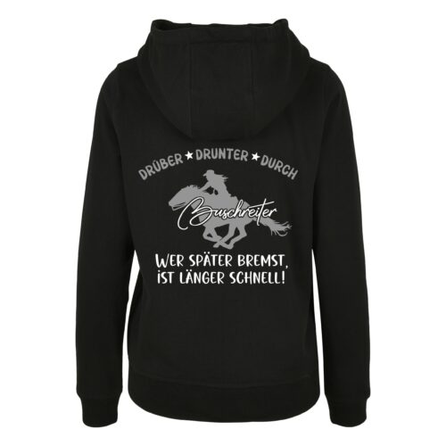 HOODIE  <BR> „WER SPÄTER BREMST - IST LÄNGER SCHNELL" <br> PERSONALISIERBAR