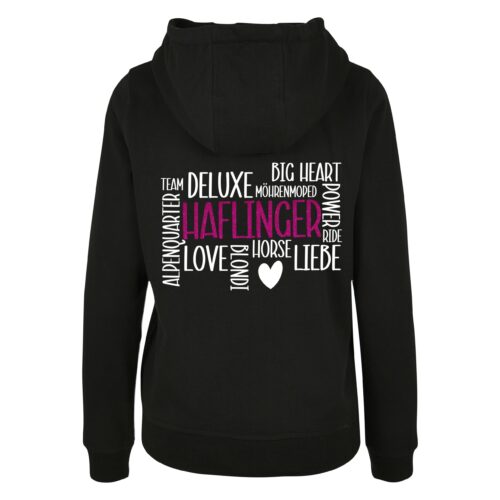 HOODIE - GLITZER <BR> „HAFLINGER - WORDART" <br> PERSONALISIERBAR