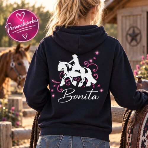 KAPUZENJACKE - GLITZER <BR> "STERNRANKE - WUNSCHPFERD"<br> PERSONALISIERBAR