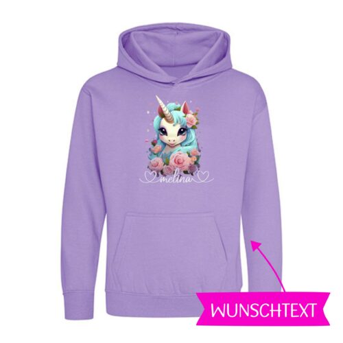KINDER HOODIE<BR> „UNICORN HEARTS" <br> PERSONALISIERBAR