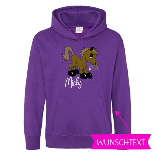 KINDER HOODIE<BR> „HUNGRY PONY" <br> PERSONALISIERBAR