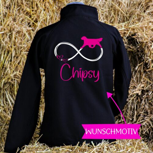 SOFTSHELL JACKE  <BR>"INFINITY" - WUNSCHRASSE <br> PERSONALISIERBAR