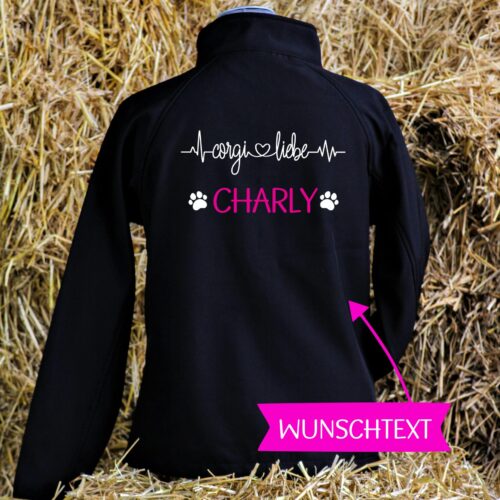 SOFTSHELL JACKE  <BR>"WUNSCHRASSE - ...LIEBE"<br> PERSONALISIERBAR