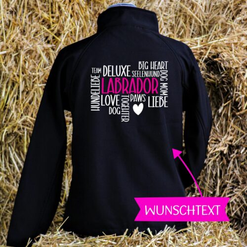 SOFTSHELL JACKE  <BR>"LETTERING - WUNSCHRASSE"<br> PERSONALISIERBAR