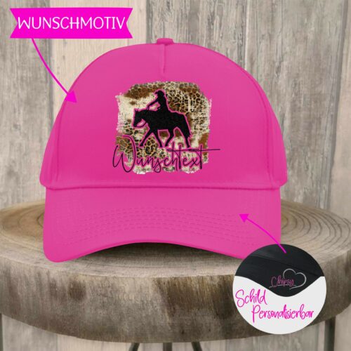 BASECAP LEO LOOK <BR>GLITZER <br>"RANCH HORSE" WUNSCHMOTIV <br> PERSONALISIERBAR
