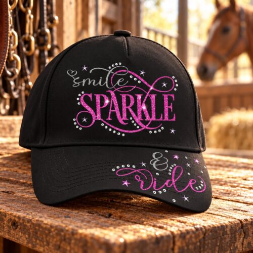 BLING BLING CAP <br>"SMILE SPARKLE & RIDE"