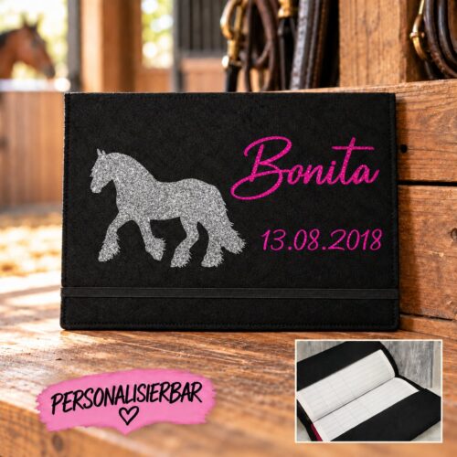 EQUIDENPASS HÜLLE GLITZER<br> "WUNSCHPFERD" <br>PERSONALISIERT