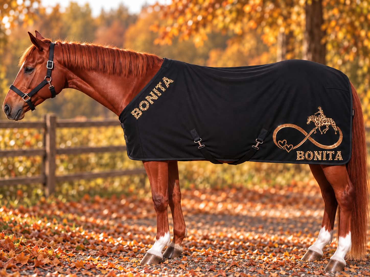 ABSCHWITZDECKE LEO <BR> „WUNSCHPFERD - HERZRANKE"<br> PERSONALISIERBAR