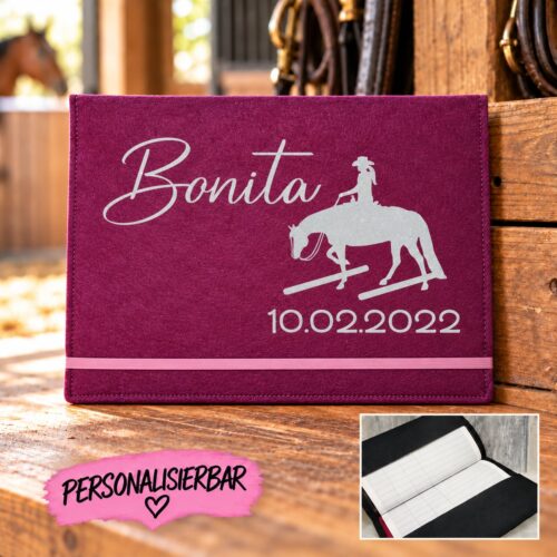 EQUIDENPASS HÜLLE GLITZER<br> "TRAILHORSE" <br>PERSONALISIERT