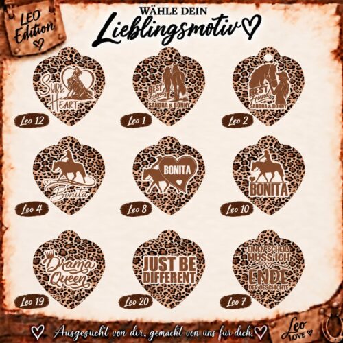 ANHÄNGER LEO HERZ <BR> "WUNSCHDESIGN"